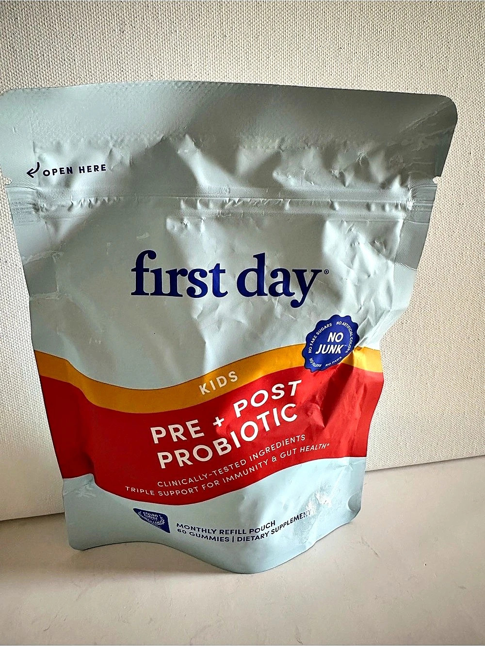 first day Kids Daily Pre + Post Probiotic Gummy Refill Pouch
